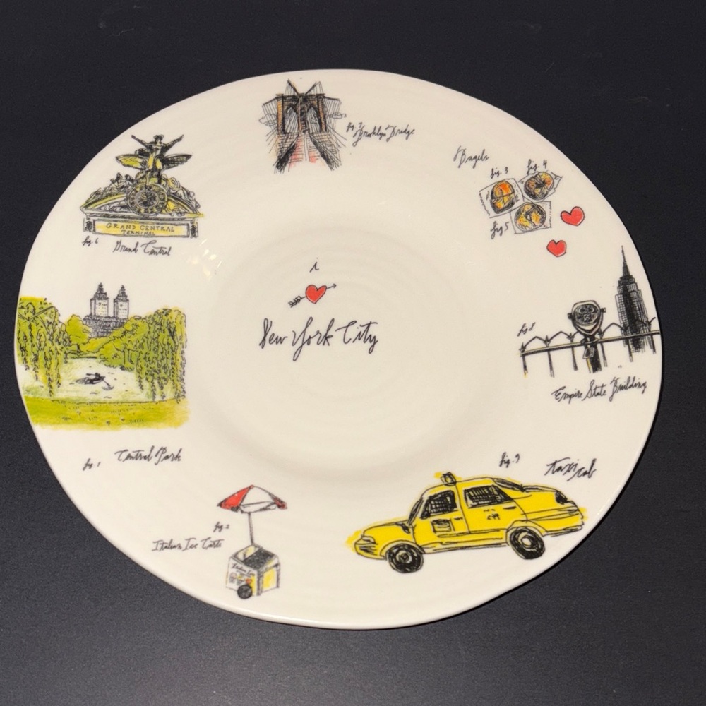 Anthropologie Linea Carta I Love New York City Plate Artist Diva Pyari